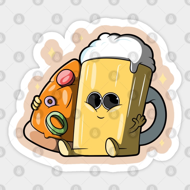 Beer And Pizza! Sticker by pedrorsfernandes